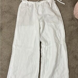 Aritzia Wilfred White Elastic Waist Pants